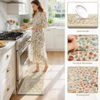 Collive Kitchen Mats Cushioned Anti Fatigue, Beige Kitchen Rug Sets - Image 6