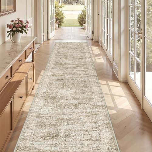 3x12 Runner Rug Non Slip,Washable Hallway Runner Rug,Brown - Image 3