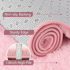 2x3 Pink Fluffy Soft Area Rug Non-Slip for Kids Bedroom Nursery Playroom - Image 6