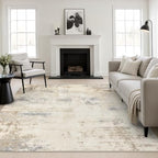 Area Rug Living Room: 6x6 Modern Washable Soft Carpet Beige Brown by FXRHLP