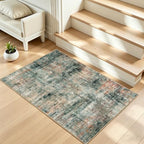2x4 Area Rugs for Entryway, Abstract Kitchen Mats for Floor, Coffee Green - Image 2