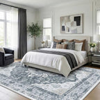 RELEANY Washable Area Rug, 5'x7', Grey/White/Beige - Image 4