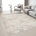 Area Rug Living Room: 4x4 Modern Washable Soft Carpet Brown Beige by FXRHLP