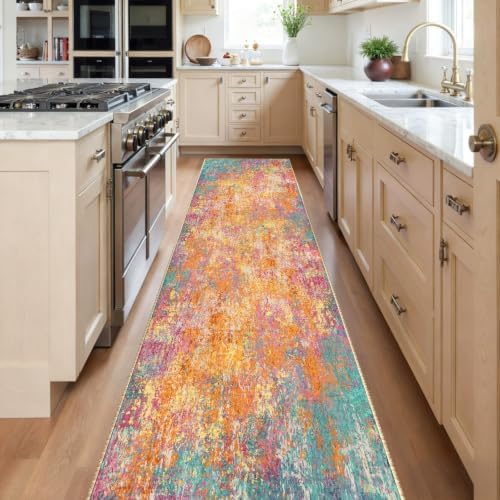 RELEANY Washable Runner 2'x8' Abstract Area Rug for Hallway Starlight by RELEANY