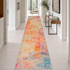 2.6x14 Washable Runner Rug:Modern Abstract Soft Carpet Galaxy Haze by FXRHLP