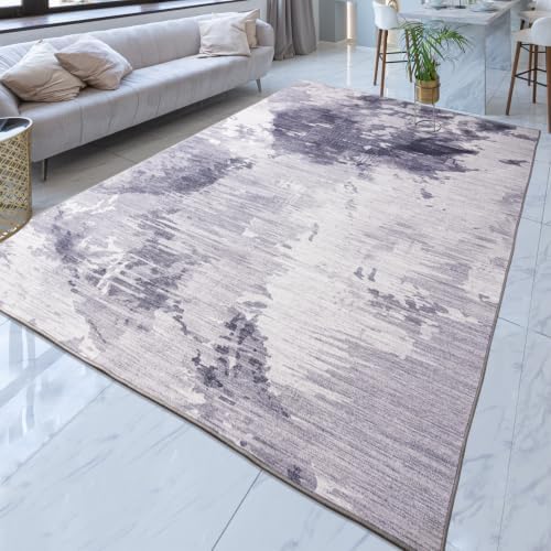 Ompaa Living Room Rug 5x7 Light Grey Area Rug Machine Washable Boho Rug Non Slip Abstract Vintage Indoor Large Rugs for Bedroom, Classroom, College Dorm, Farmhouse, Dining Room, Kids Playroom - Image 4