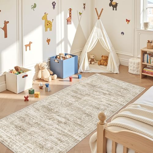 3x8 Runner Rug Non Slip,Washable Hallway Runner Rug,Brown - Image 4