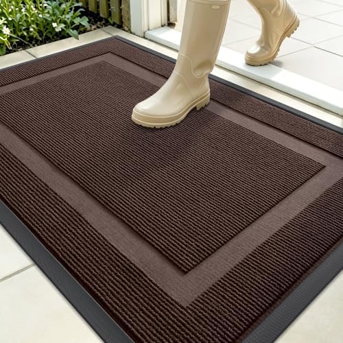 OLANLY Front Door Mat Outside 35x30, All-Season Heavy-Duty Rubber Doormat by OLANLY