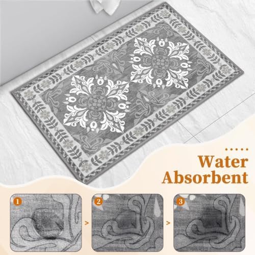 Kitchen Rugs Set of 3, Non Slip Washable Floor Mats with Water Absorbent - Image 4