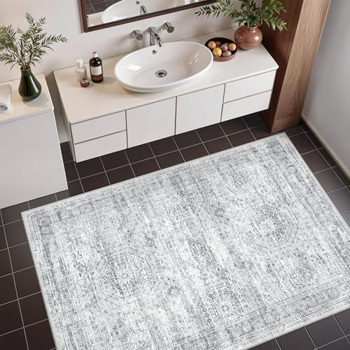 3x4 Rugs for Entryway,Washable Area Rug,Grey - Image 5