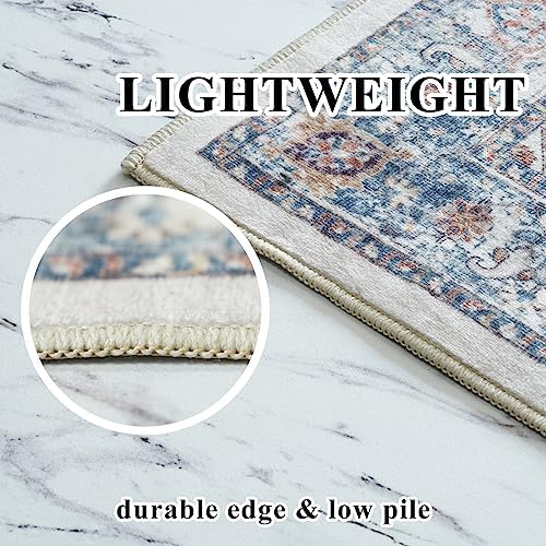 Hallway Washable Runner Rug - 2x6 Kitchen Rugs Entryway Rug Runner Vintage Soft Floor Mat Non Slip Indoor Farmhouse Carpet for Bathroom Living Room Bedroom (2 X 6, Brick) - Image 5