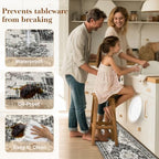 Boho Kitchen Mats for Floor 2PC Anti Fatigue Kitchen Rugs, Black Brown Grey - Image 5