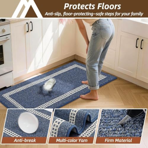 COSY HOMEER Kitchen Rugs Sets of 2 Non-Slip Washable,20"x30"+20"x48" - Image 5