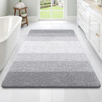 OLANLY Large Bathroom Rugs Mat 70x46, Extra Soft Absorbent Microfiber Bath Rugs, Rubber Backing, Quick Dry, Washable Bath Mats for Bathroom Floor, Tub and Shower, Home Decor Accessories, Light Grey by OLANLY