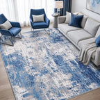RELEANY Washable 5'x7' Abstract Area Rug for Living Room Blue Gray by RELEANY