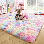 4x6 Rainbow Fluffy Soft Area Rug Non-Slip for Kids Bedroom Nursery Playroom by ModernHomeDecor