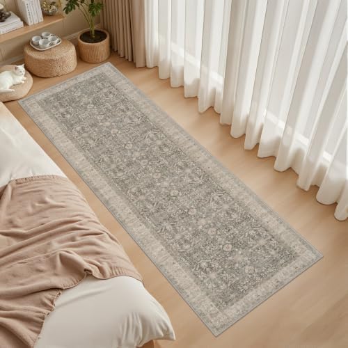 2x8 Hallway Washable Runner Rug:Neutral Kitchen Carpet Warm Taupe - Image 3