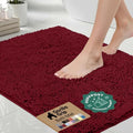 GORILLA GRIP Bath Rug Mat for Bathroom, Absorbent Chenille, 60x24 Burgundy by GorillaGrip