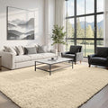 8x10 Fluffy Shag Area Rugs for Living Room Bedroom: Soft Plush Carpet Beige by CarpetAddColortoYourLife