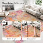 Area Rug Living Room: 5x5 Modern Washable Soft Carpet Galaxy Haze - Image 6