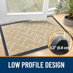 OLANLY Front Door Mat Outside 29.5x17, All-Season Absorbent Rubber Doormat - Image 4