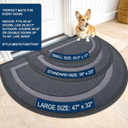 OLANLY Half Circle Front Door Mat Outside 47x23 All-Season Rubber Doormat - Image 2