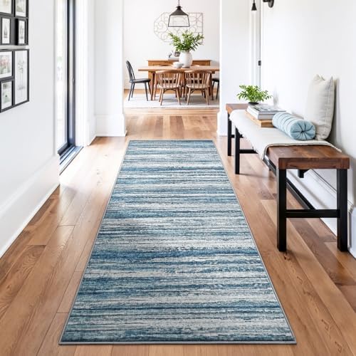 Chicrug 2x6 Blue Washable Runner Rug for Hallway Kitchen Entryway Non Slip by ChicrugHomeDecor