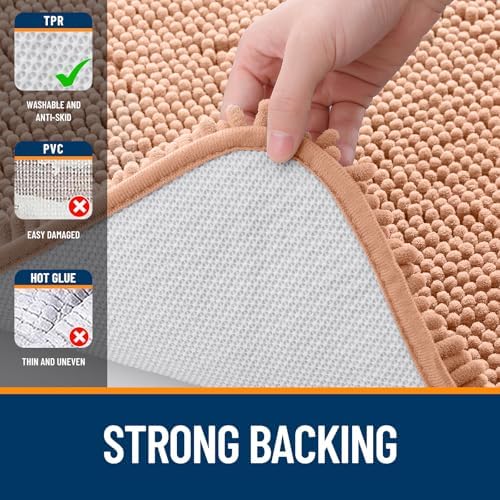 OLANLY Bathroom Runner Rugs 47x20, Extra Soft Absorbent Chenille Bath Rugs - Image 6