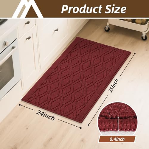 COSY HOMEER Kitchen Rugs 24"x35" Non-Slip Washable Kitchen Mats for Floor - Image 2