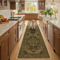 RELEANY Washable Area Rug, Runner 2'x10', Brown/Dark Brown by RELEANY