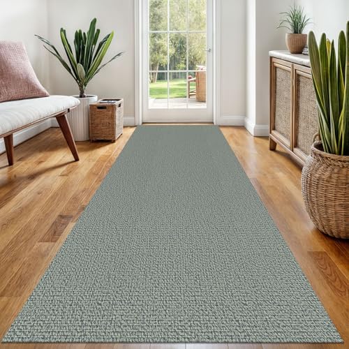 EARTHALL Washable Runner Rug, Non Slip Kitchen Runner, 3x8 Ft, Green/Grey by Unknown