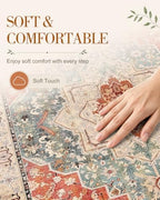 OLANLY 9x12 Washable Area Rug, Soft Non Slip Carpet for Bedroom Living Room - Image 4