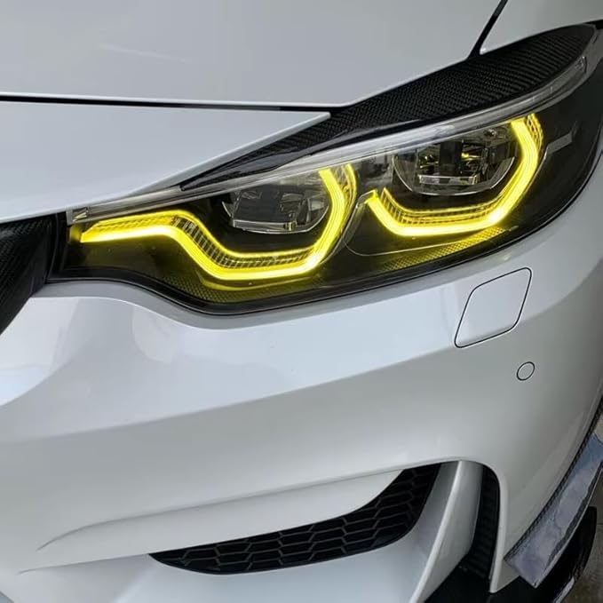 SOCAL-LED LIGHTING Yellow Angel Eye Daytime Running Light DRL Adaptive Headlight Insert Diode Module LED Control Unit Fit for BMW 2018-2020 F80 M3 F83 F82 M4 LCI, Pack of 2