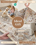 Madane 2-Piece Area Rugs Set, Small Kitchen Runner Non-Slip, Turmeric/Grey - Image 6