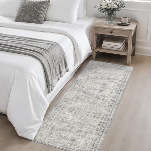 2x5 Washable Runner Rug：Modern Abstract Soft Carpet Black Grey - Image 4