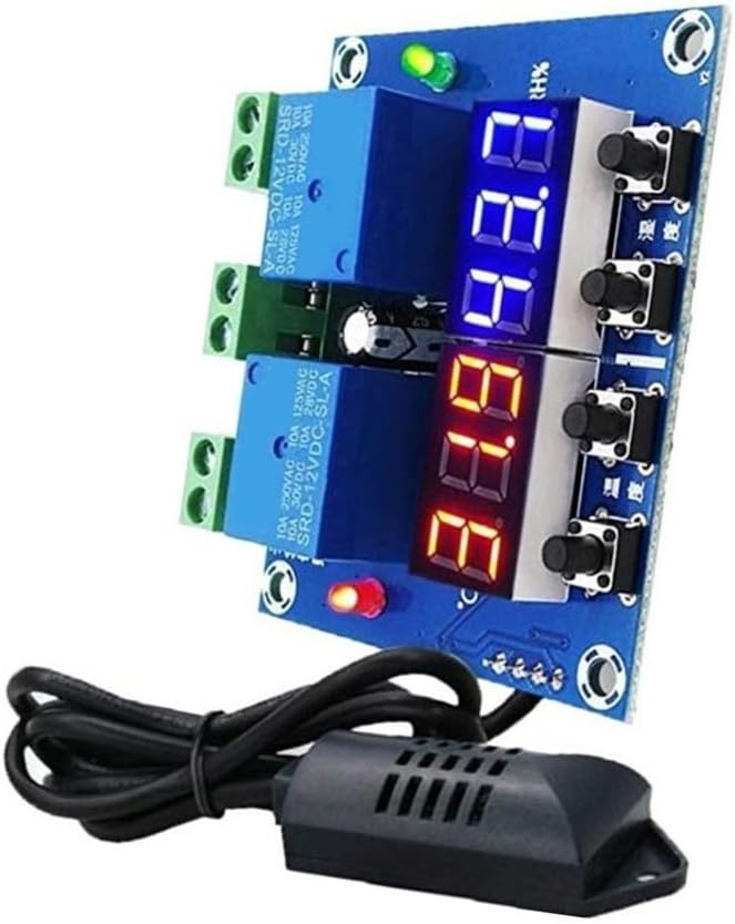 XH M452 Digital Temperature Humidity Control Module with Dual Relay Output and Integrated Detection Probe for Fast Response Environmental Monitoring