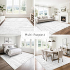 8x10 Washable Area Rugs for Living Room,Bedroom,Dining Room- Morocco Gray - Image 5