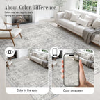 5x7 Area Rug Living Room: Modern Washable Soft Carpet Black Grey - Image 5