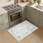 RELEANY Washable Area Rug, Small 2'x3', Green/White/Blue - Image 2