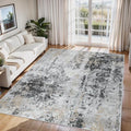 6x9 Area Rugs for Living Room Washable Bedroom Dining Room Black Grey Gold by Aelenmu