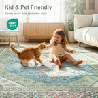 Lofus Living Room Rugs 8x10, Boho Sage Green and Light Blue Washable Carpet - Image 5