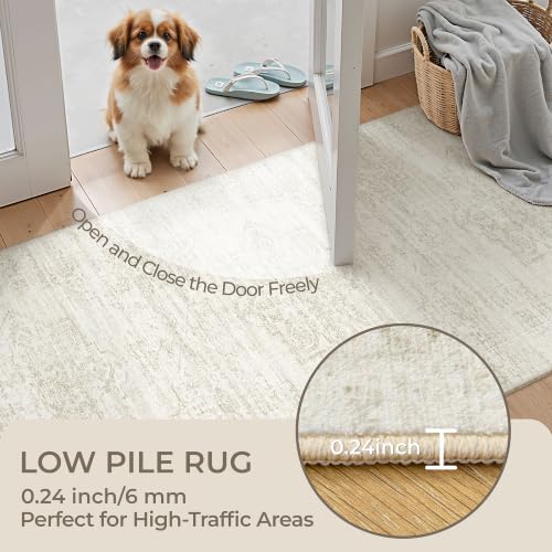 2'6 x 10' Runner Rug Non Slip,Washable Kitchen Rugs,Beige - Image 6