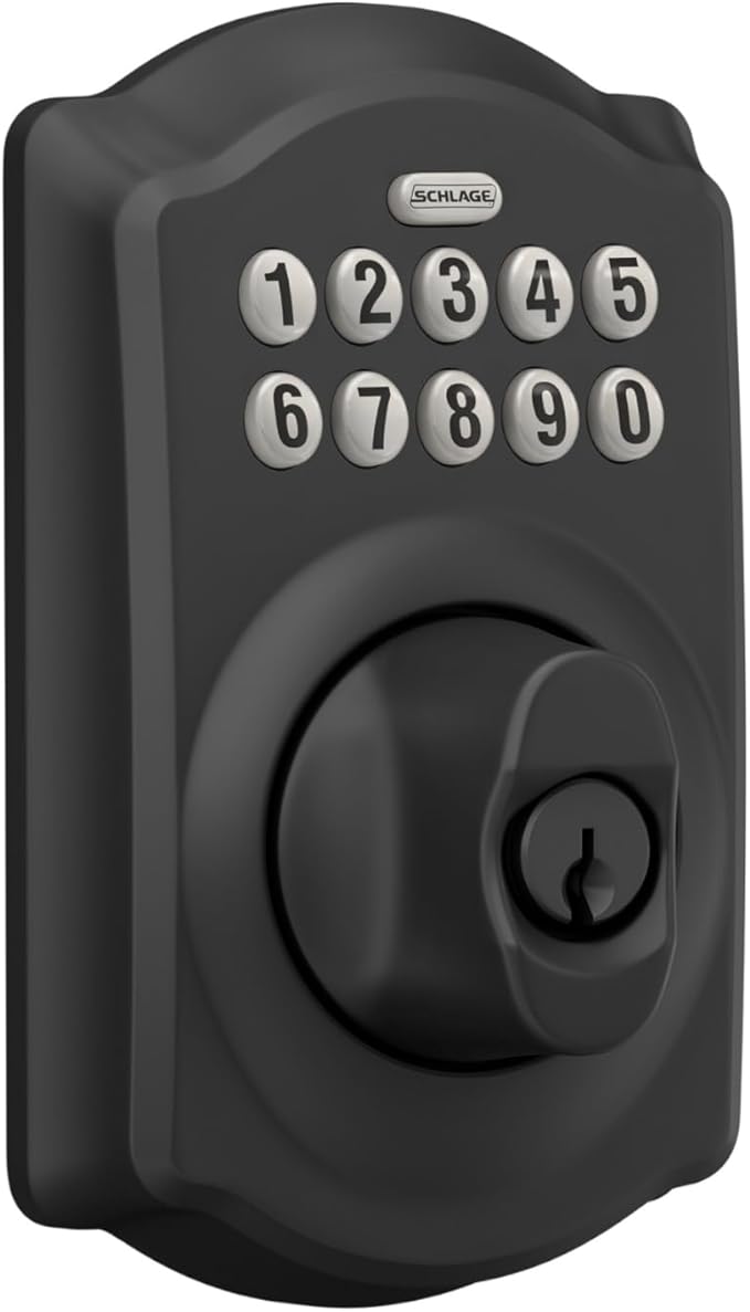 SCHLAGE BE365 CAM 622 Keypad Electronic Deadbolt, Matte Black