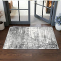 Abstract 2x4 Entryway Area Rugs: Washable Water Resistant Kitchen Rug Non-Slip Durable Doormat Ultra Soft Bedroom Beside Carpet Indoor Low Pile Floor Mat for Bathroom Stove Sink Area(2x4,Black/Grey) by HYHAOYUNLAI