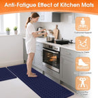 TranquilRelax 2-Piece Kitchen Mats, Cushioned Non-Slip Floor Mats, Blue - Image 4