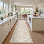 Madane Washable Runner Rugs 2x10 Long for Hallway Kitchen, Pink/Gray - Image 3