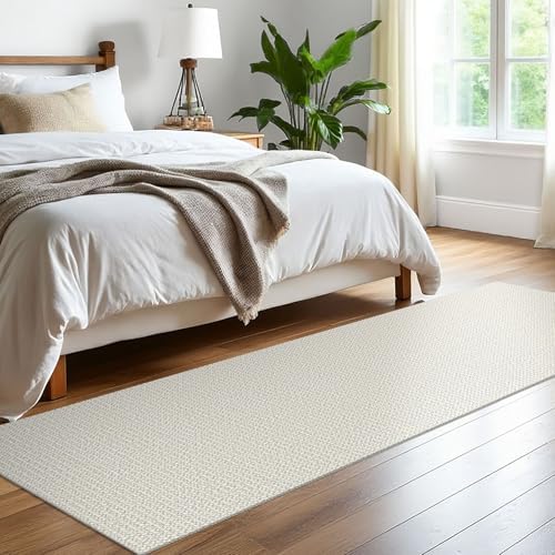 EARTHALL Washable Runner Rug, Non Slip Bedside Rug, 2x8 Ft, Cream/Grayish - Image 6