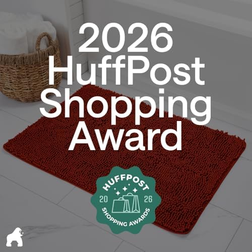 GORILLA GRIP Bath Rug Mat for Bathroom, Thick Chenille, 60x24 Sunset Orange - Image 6