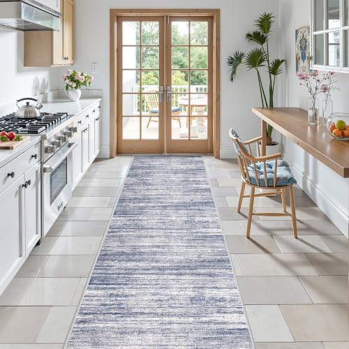2x8 Runner Rug Non Slip,Washable Hallway Runner Rug,Blue - Image 3