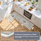 Collive Kitchen Rugs Sets of 2, Kitchen Floor Mats Cushioned Anti Fatigue - Image 2